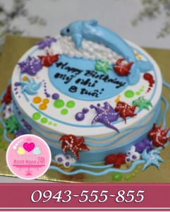 bánh kem chú cá heo tặng bé trai
