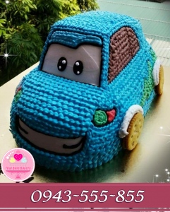 Bánh ô tô 3d tông xanh tặng bé trai