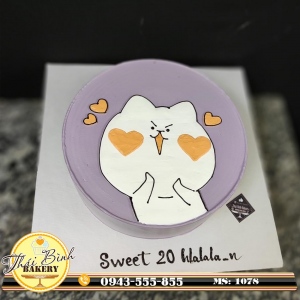 Bánh kem vẽ gấu dễ thương tặng Sweet 20 hlalala-n