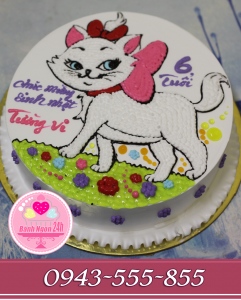 Bánh vẽ mèo tặng sinh nhật con gái
