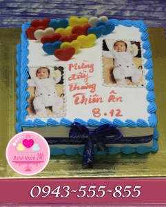 in ảnh lên bánh cắm tim sắc mầu tặng con yêu
