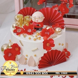 Bánh kem tượng ông pha trà mừng thọ ông tuổi 75
