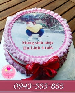 bánh kem in ảnh tặng con gái yêu hà linh 4 tuổi