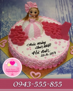 bánh kem búp bê tặng bé gái 1 tuổi